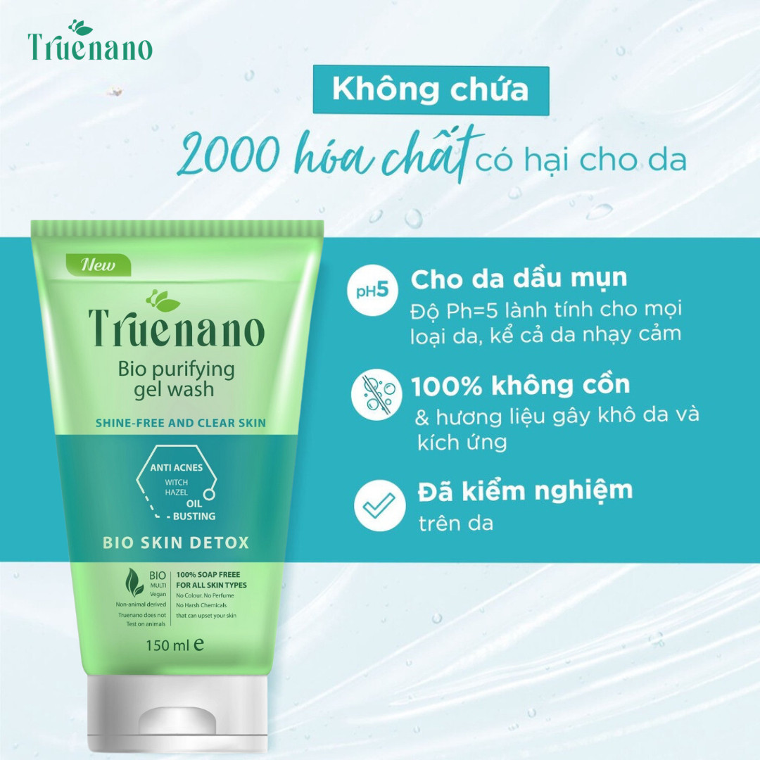 Rửa Mặt Sinh Học Giảm Bóng Nhờn, Ngừa Mụn (bio purifying gel wash) - xanh dương